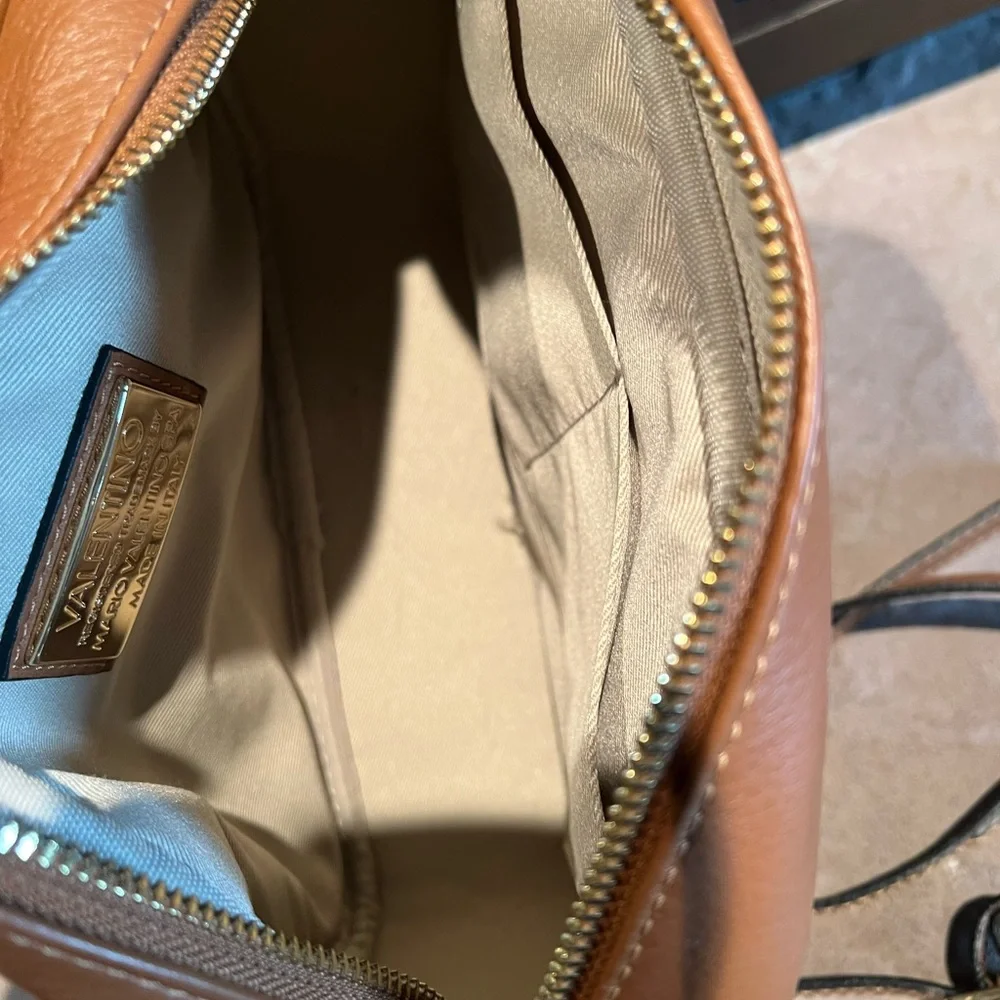 Mario Valentino Brown Leather Crossbody Bag with Tassel - Picture 4 of 5